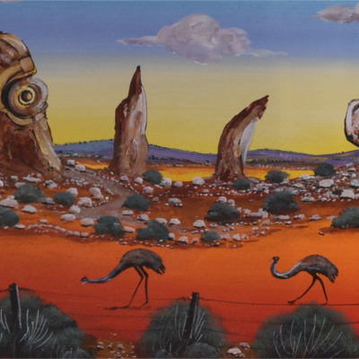 Emus in the living desert